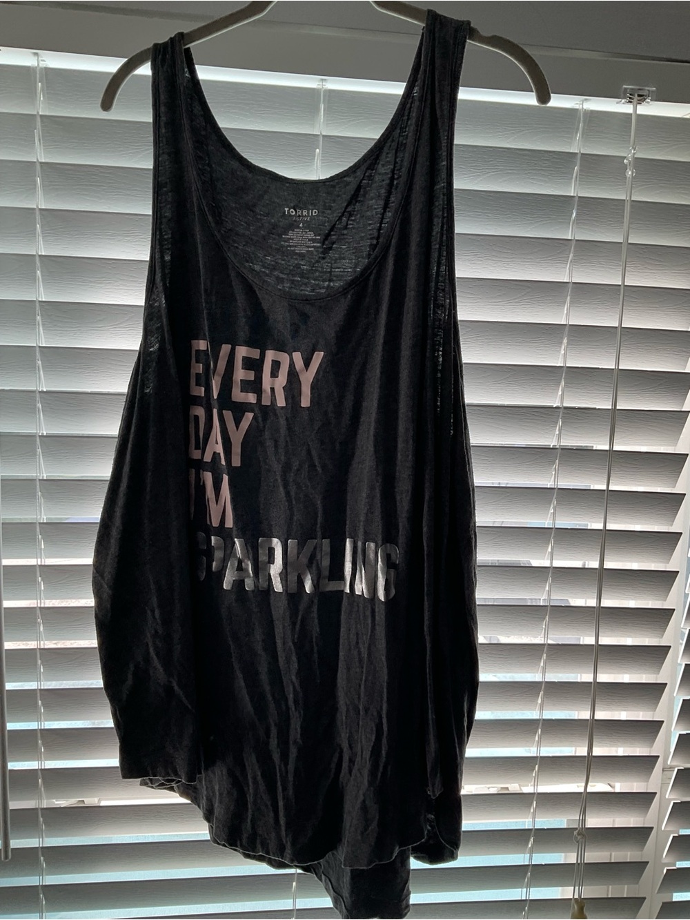 torrid Black Graphic Tank with Pink and Silver Text